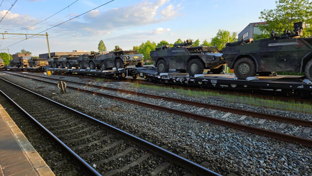 A freight train loaded with military vehicles in the Netherlands. (Archival picture). Image: Shutterstock. © xlaura