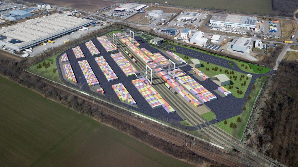 Rendering of the future Metrans' terminal in Szeged. Image: © Metrans