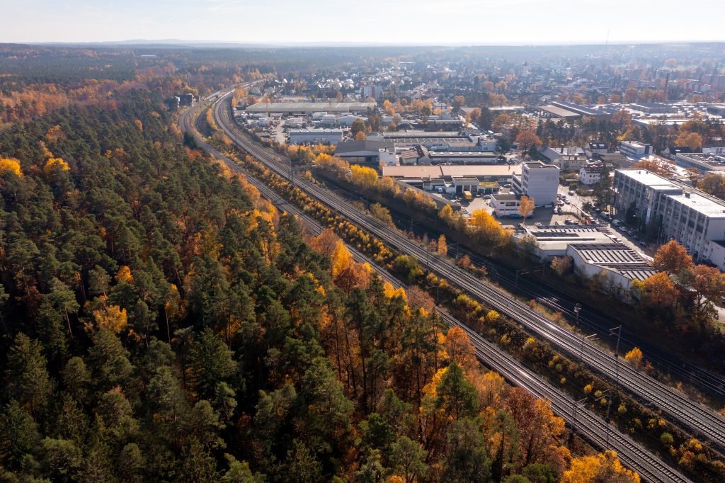 Aerial view of the line running near Nuremberg. Image: Shutterstock © YesPhotographers