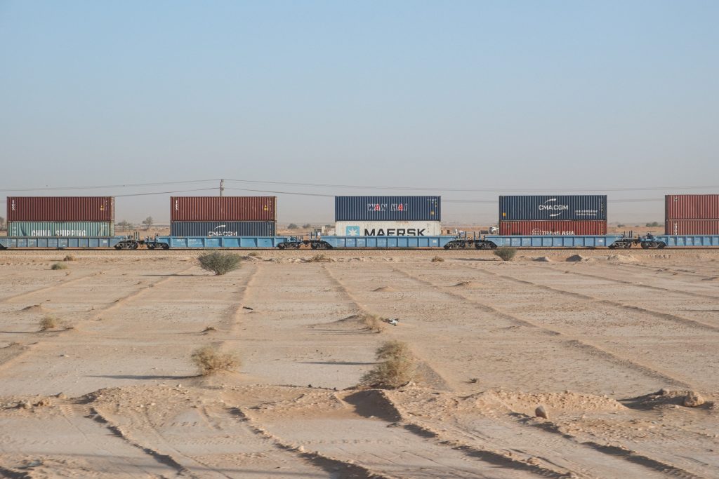 A freight train in Saudi Arabia. Image: Shutterstock © Sebastian Castelier